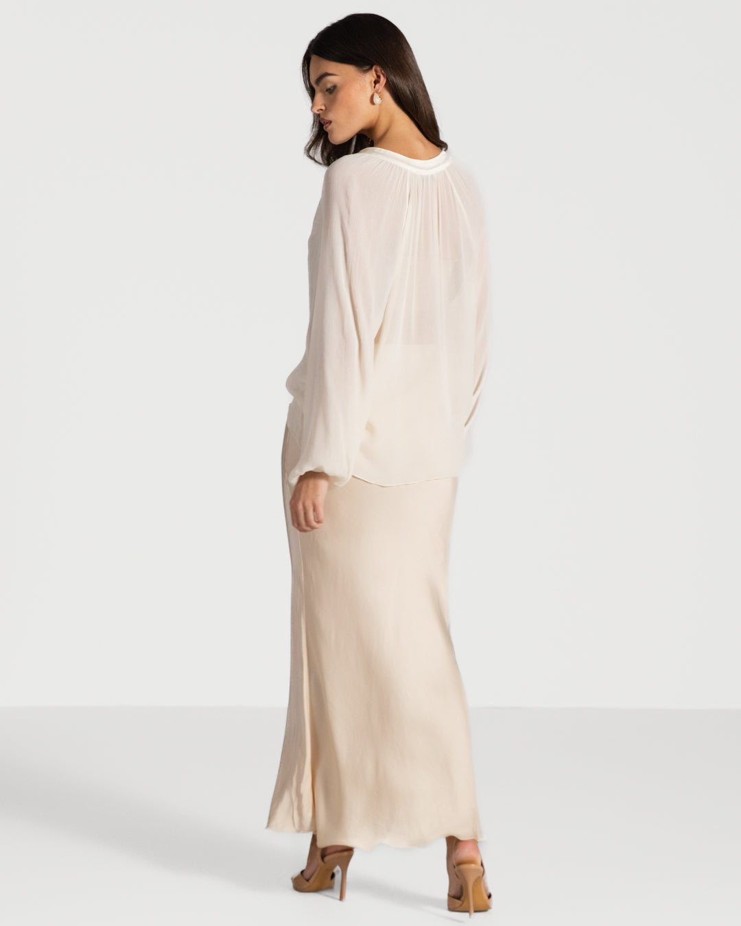 Rosalind Satin Skirt | Cream