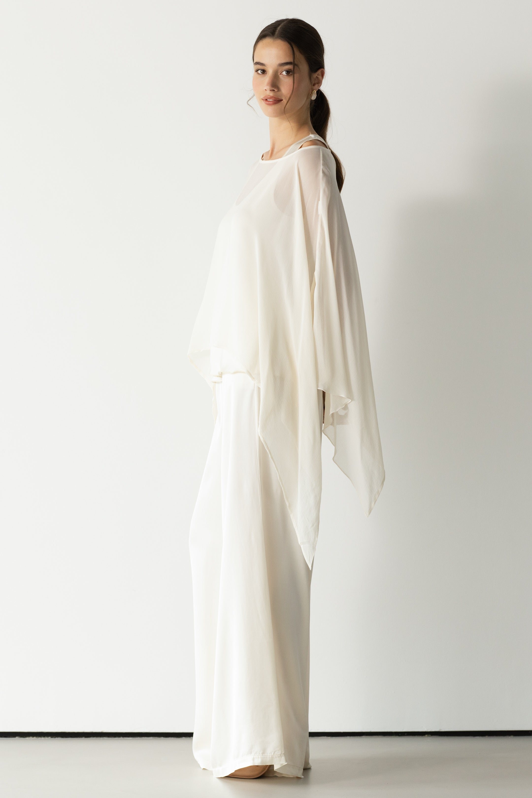 Emberly Lightweight Poncho | Ivory