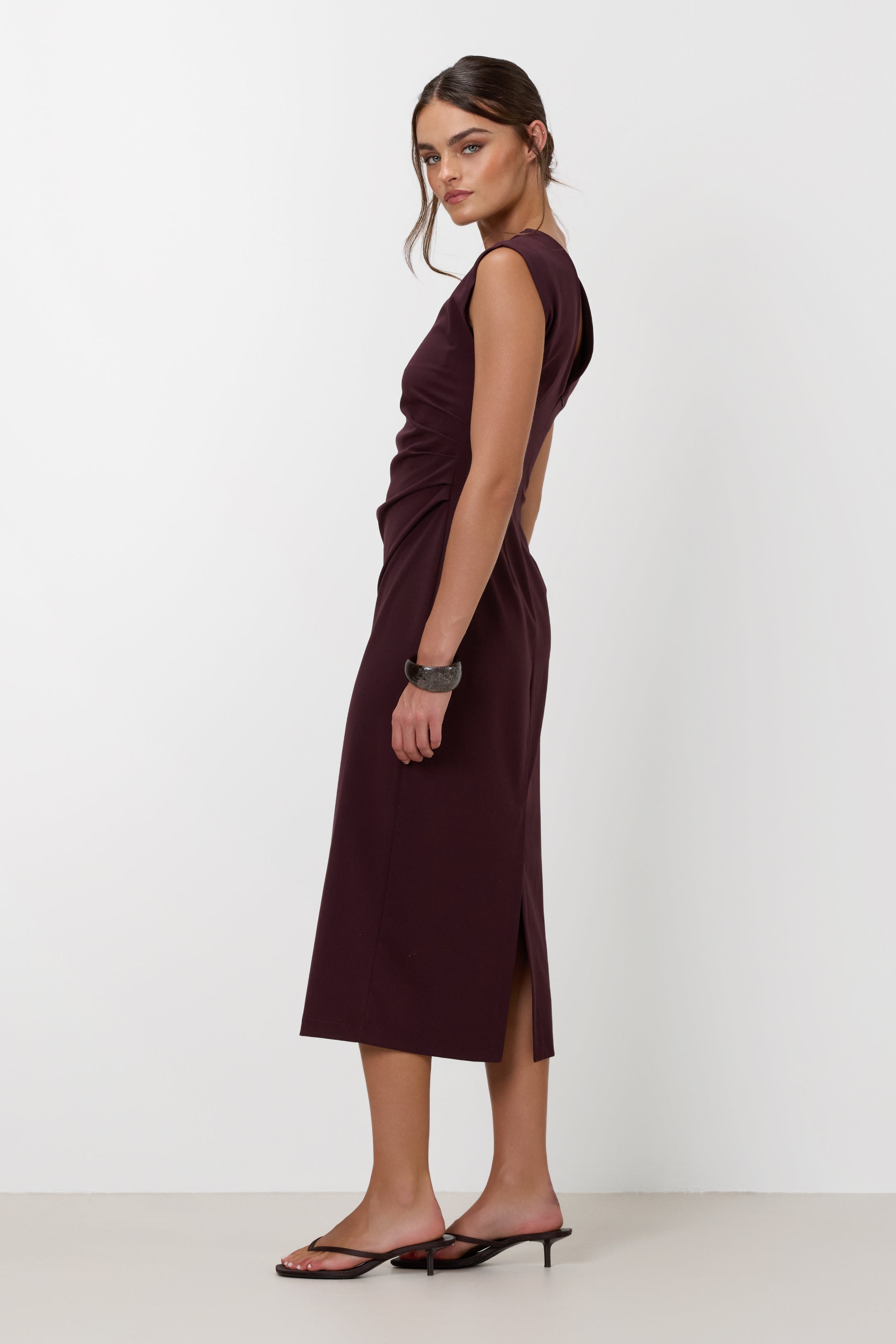 Neve Ruched Dress | Burgundy