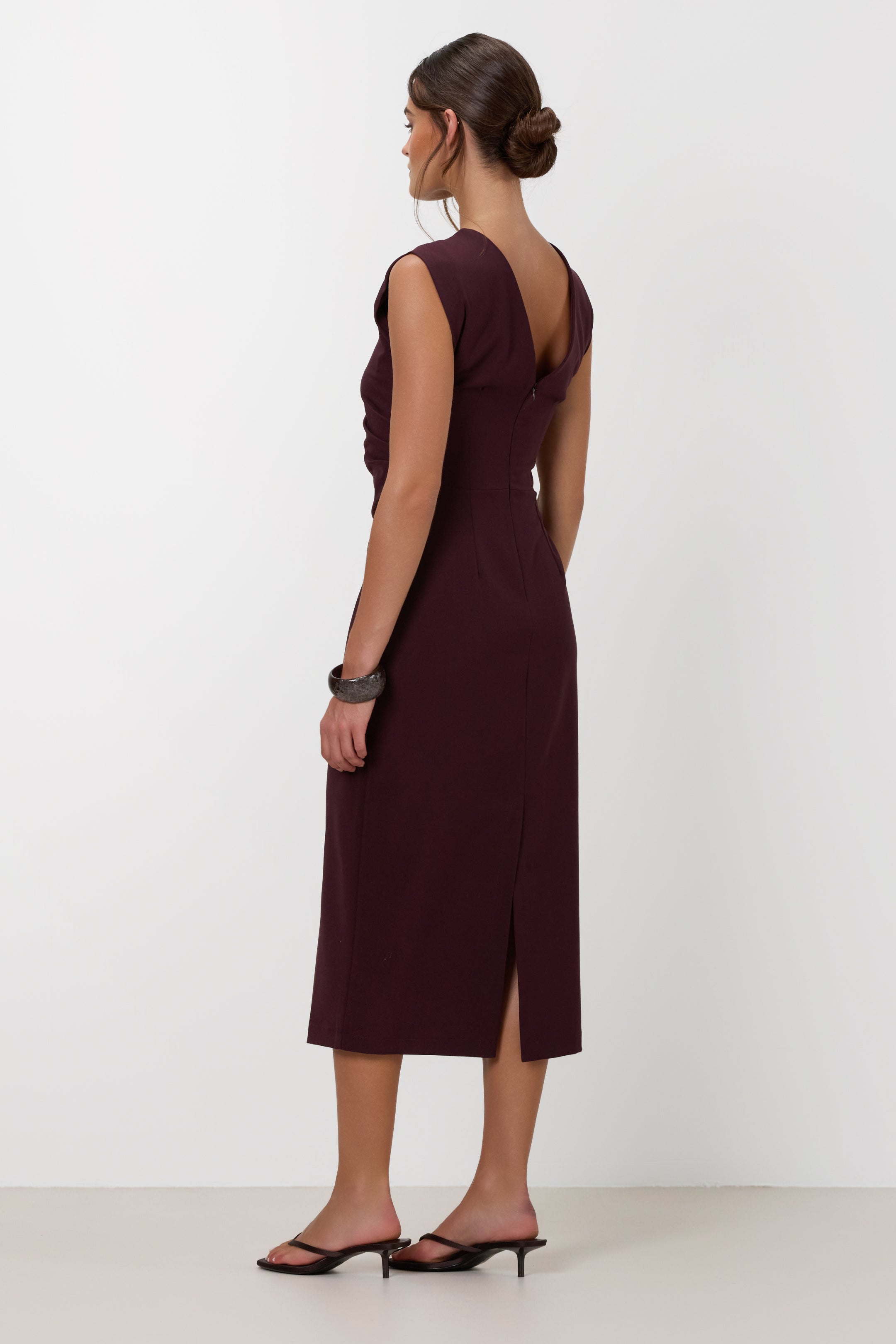 Neve Ruched Dress | Burgundy