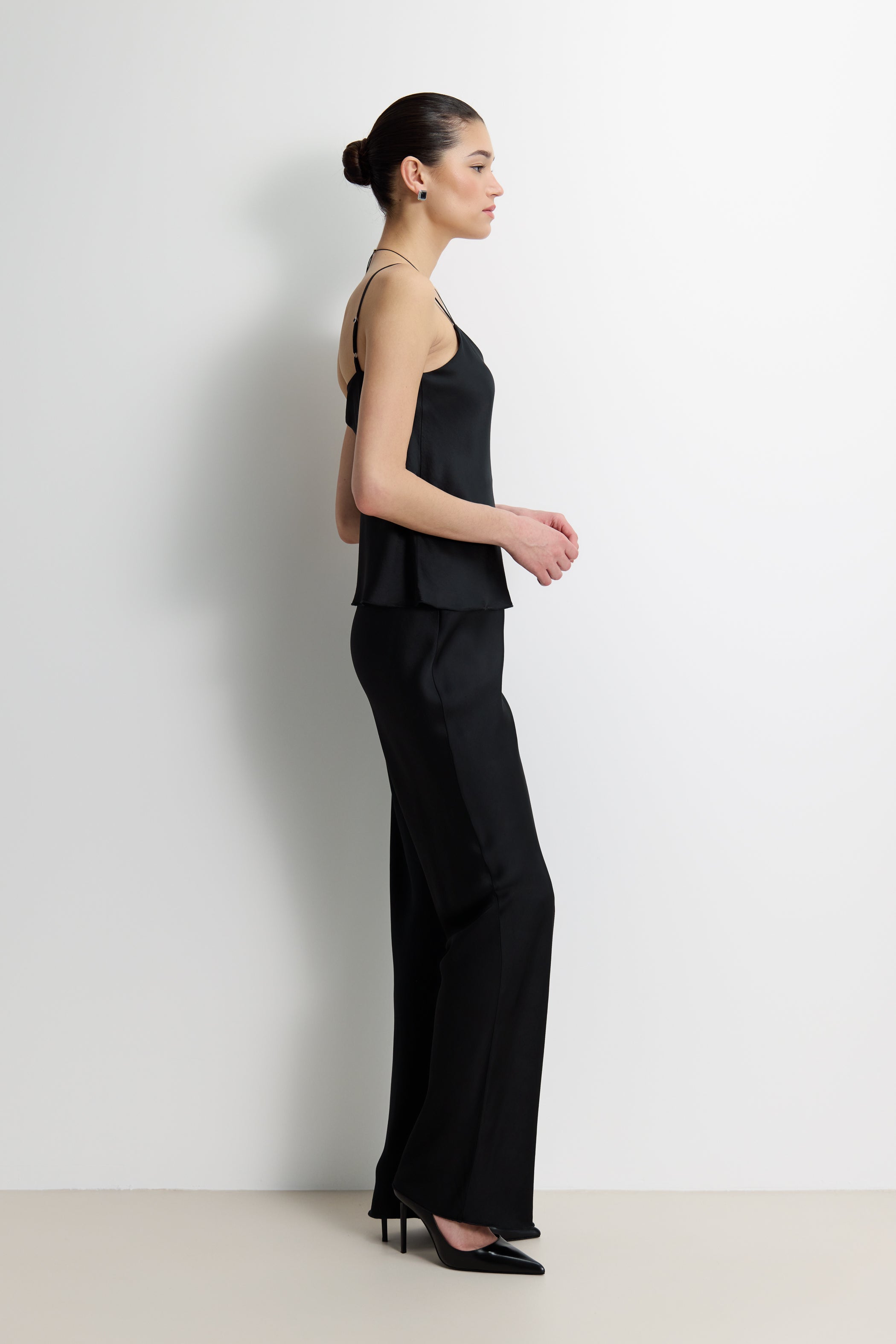 Odette Satin Vest | Black