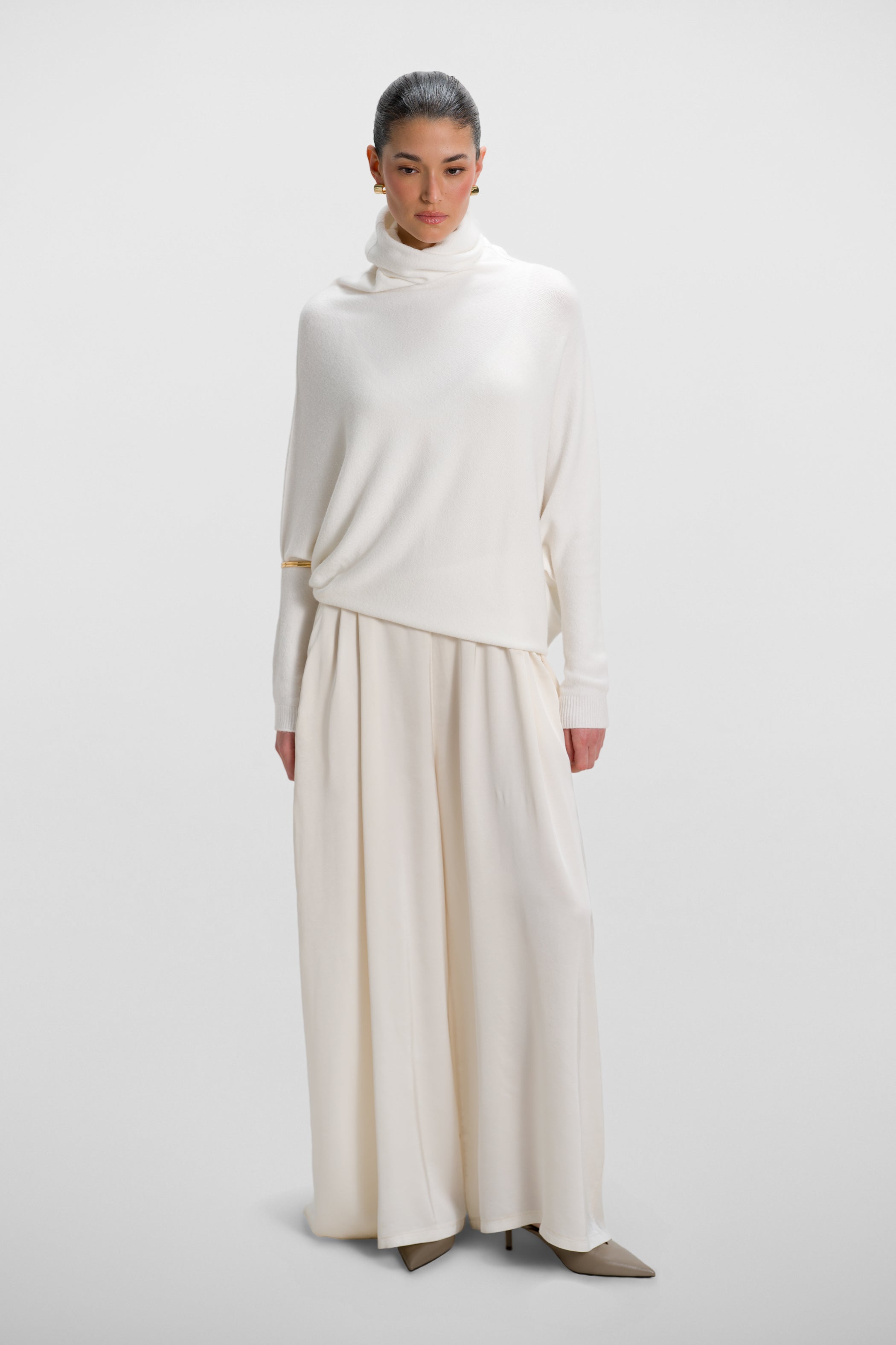 Audrey Satin Jumpsuit | Ivory