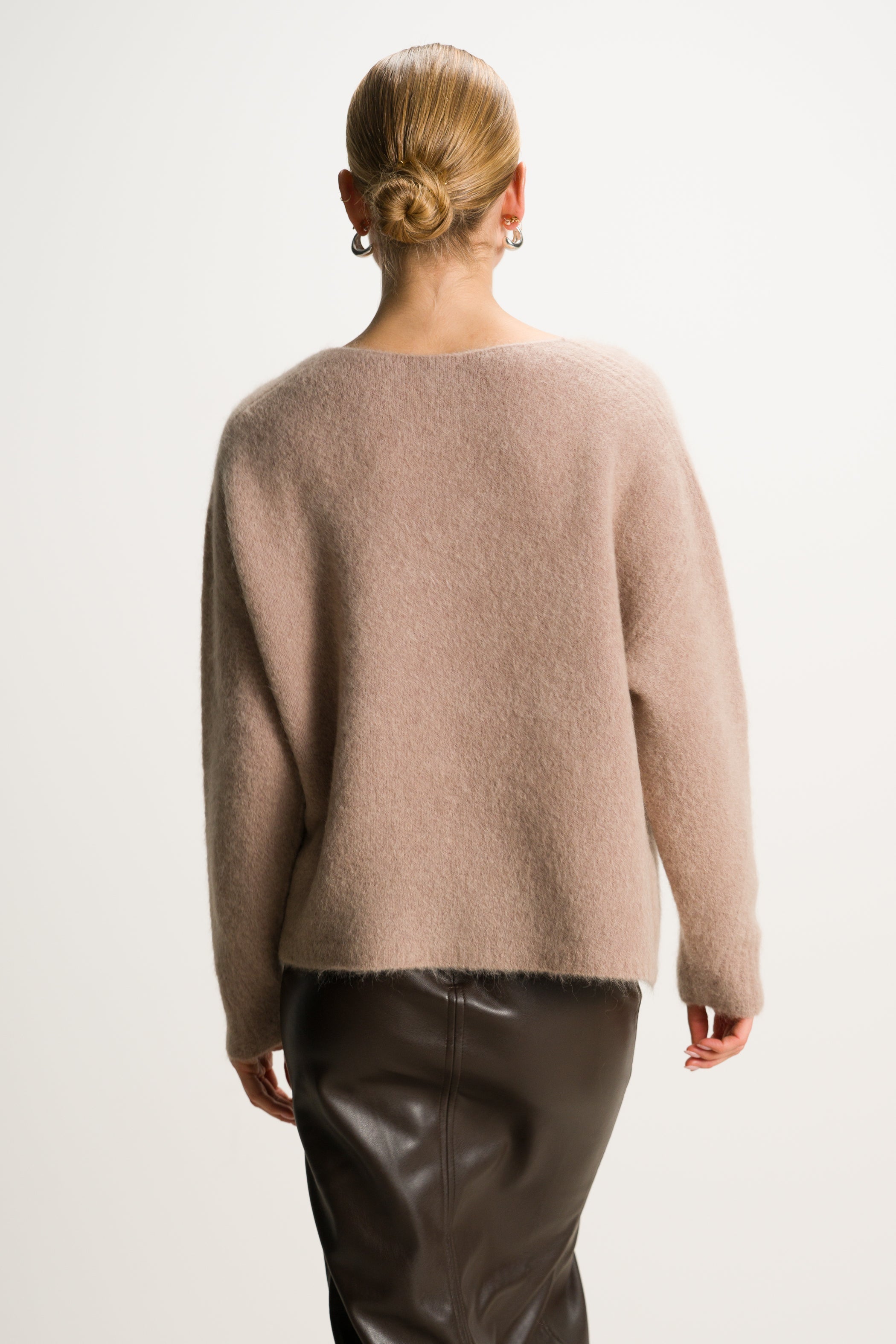 Vera V Neck Sweater | Toffee | Alpaca Blend