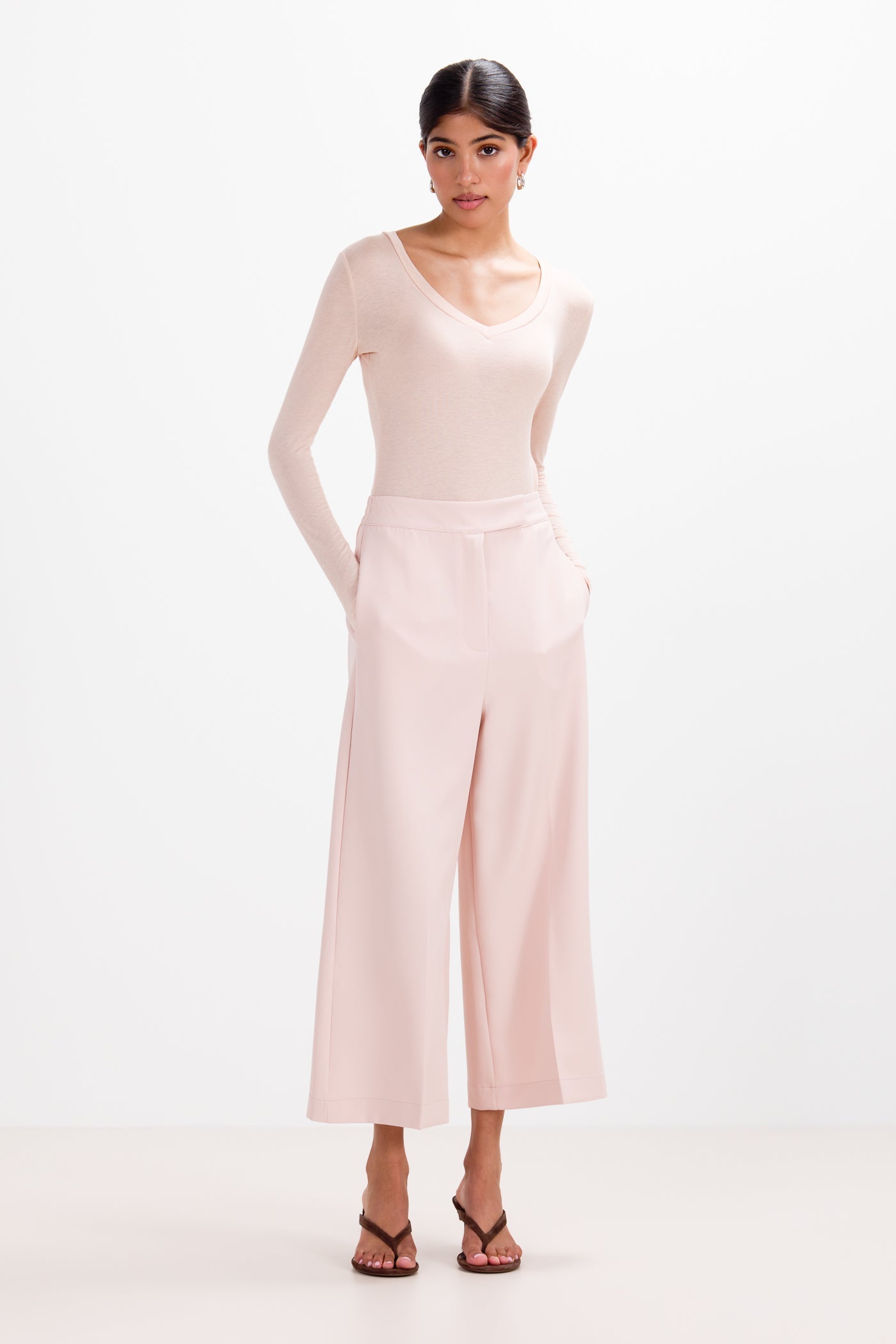 Spencer Tailored Elastic Waist Trousers | Dusty Pink