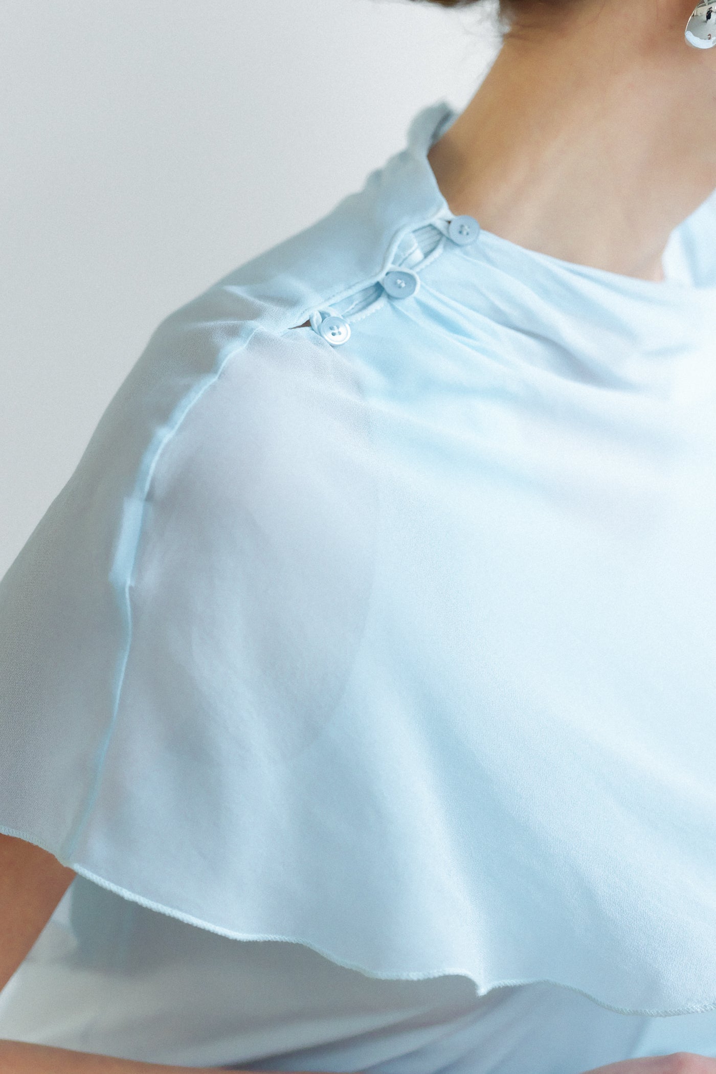 Lumi Asymmetric Poncho | Glacier