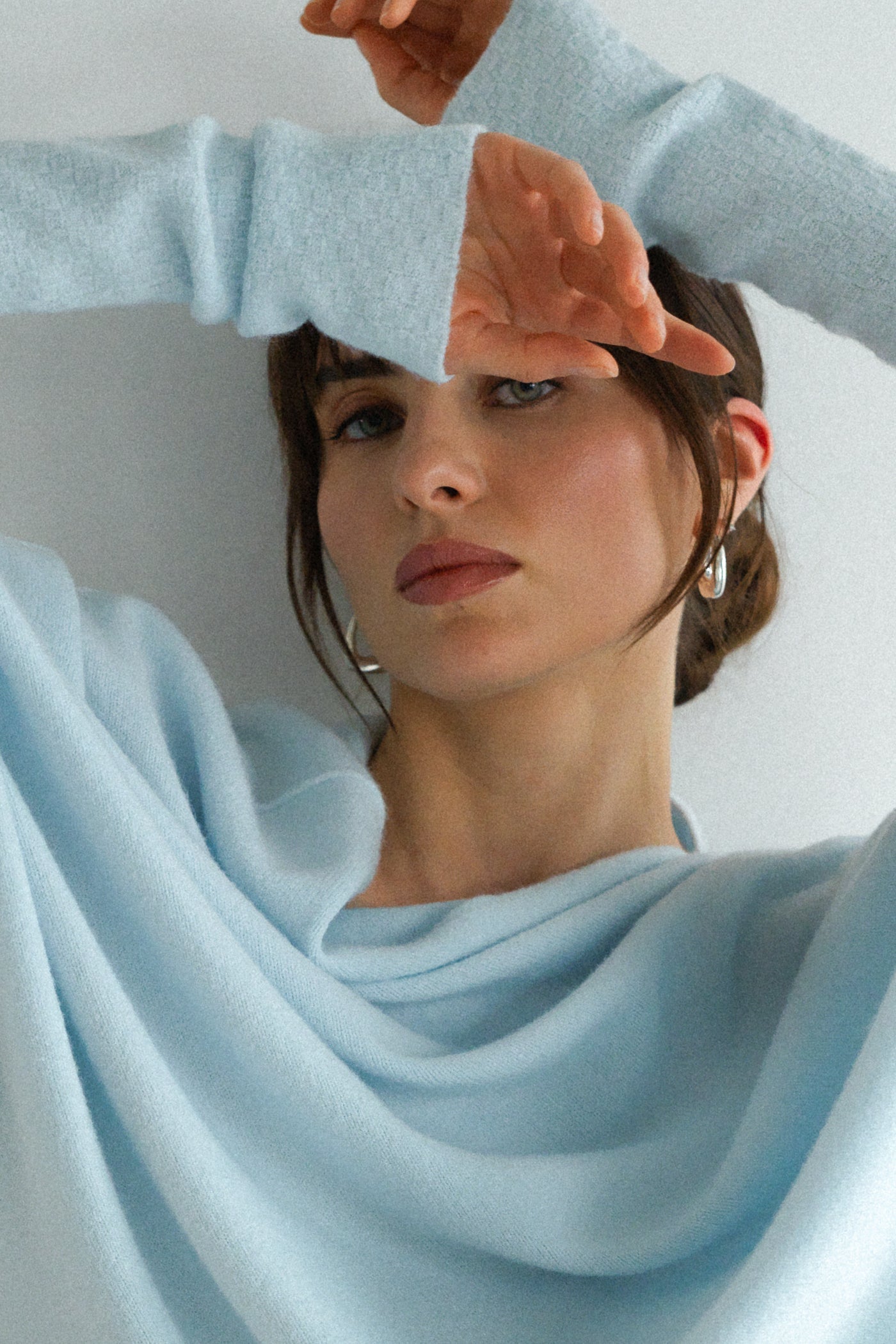 Asymmetric Draped | Glacier | Seamless Knit