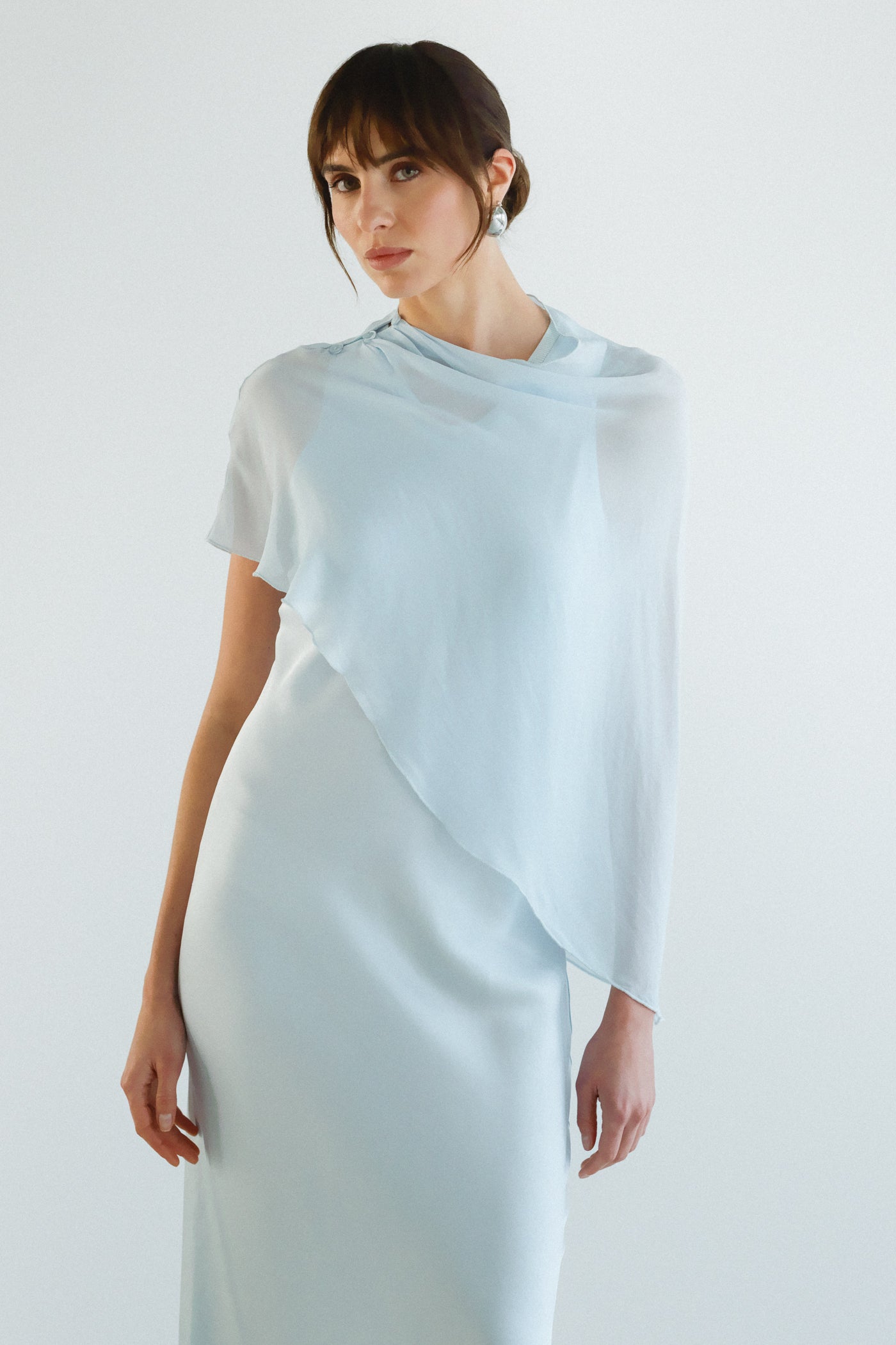 Lumi Asymmetric Poncho | Glacier