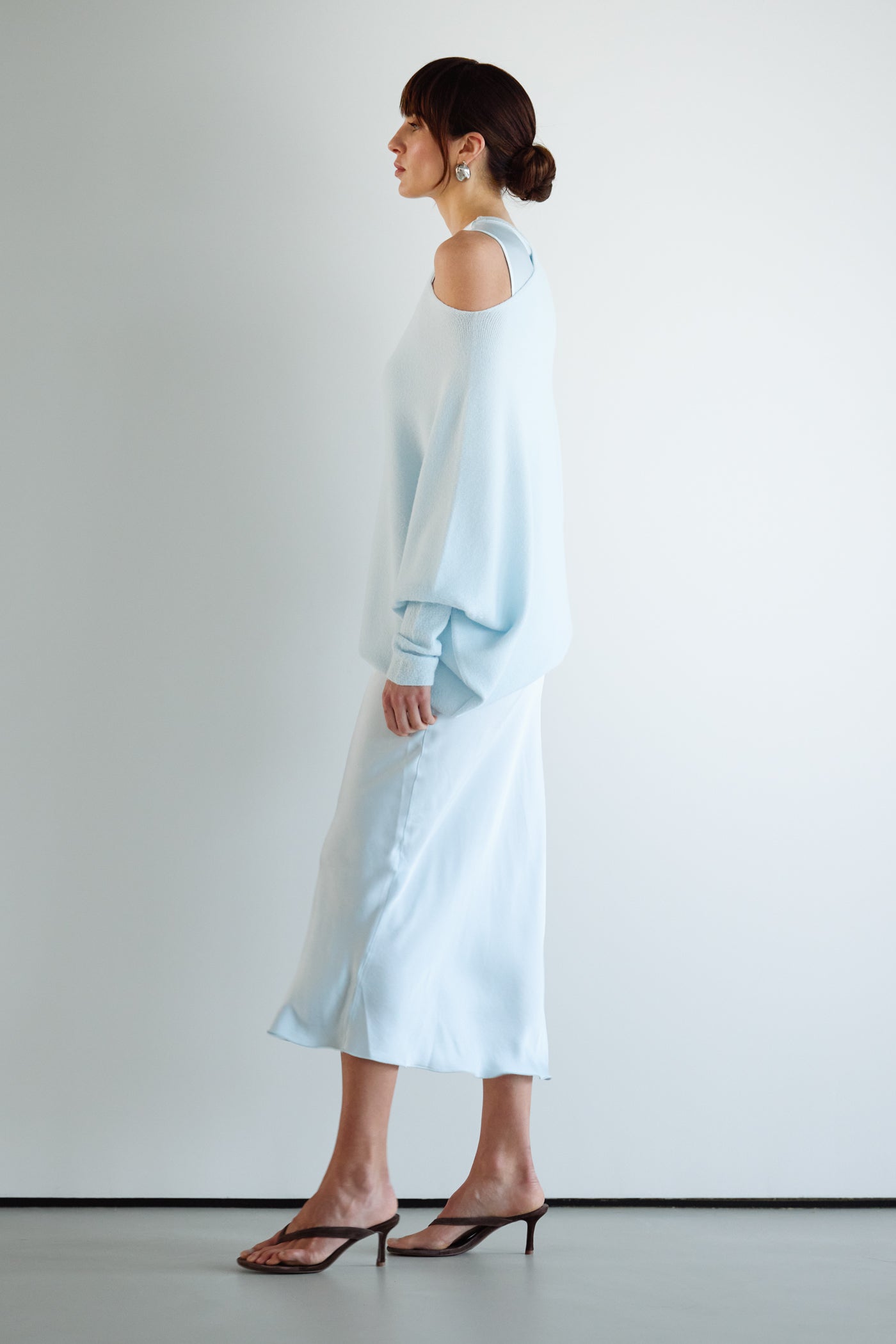 Asymmetric Draped | Glacier | Seamless Knit