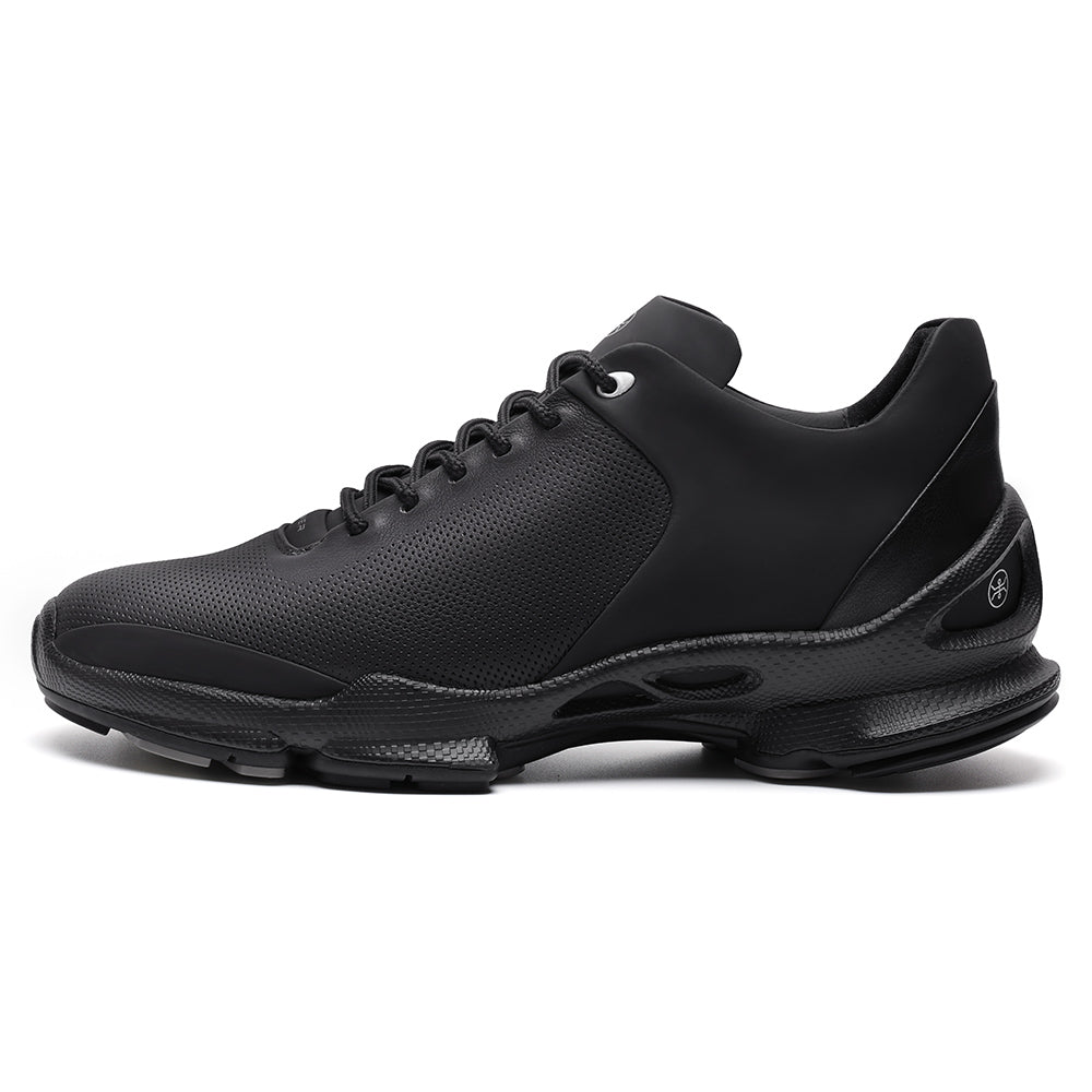 7 CM / 2.76 Inches CMR CHAMARIPA Mens Shoes That Make You Taller | Black Leather Breathable Athletic Shoes