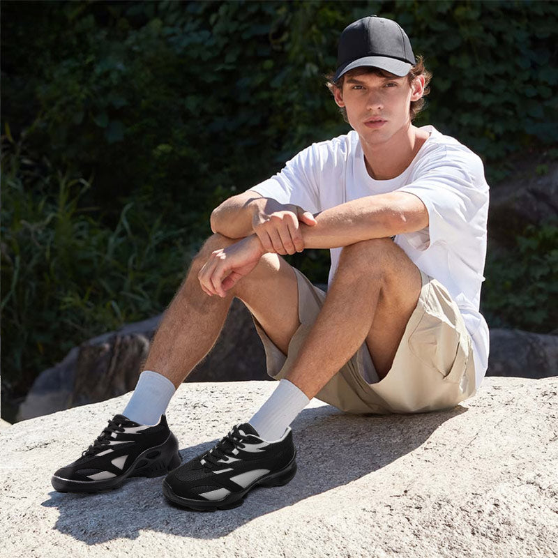 7CM / 2.76 Inches CMR CHAMARIPA Men's Hidden Height Increasing Shoes - Black Sneakers That Make You Taller