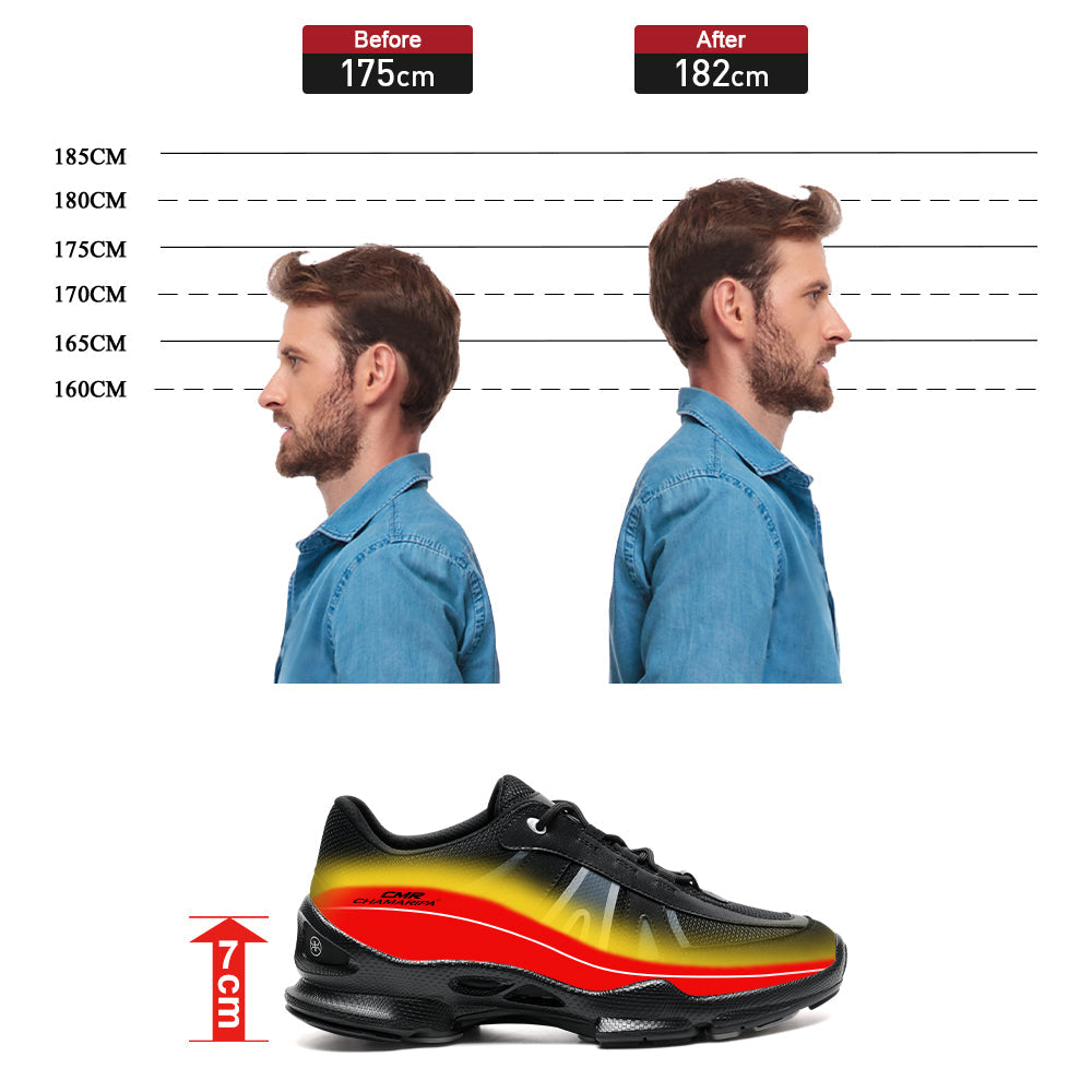 8CM / 3.15 Inches CMR CHAMARIPA Invisible Height Increase Shoes | White Soft Leather Casual Sneakers