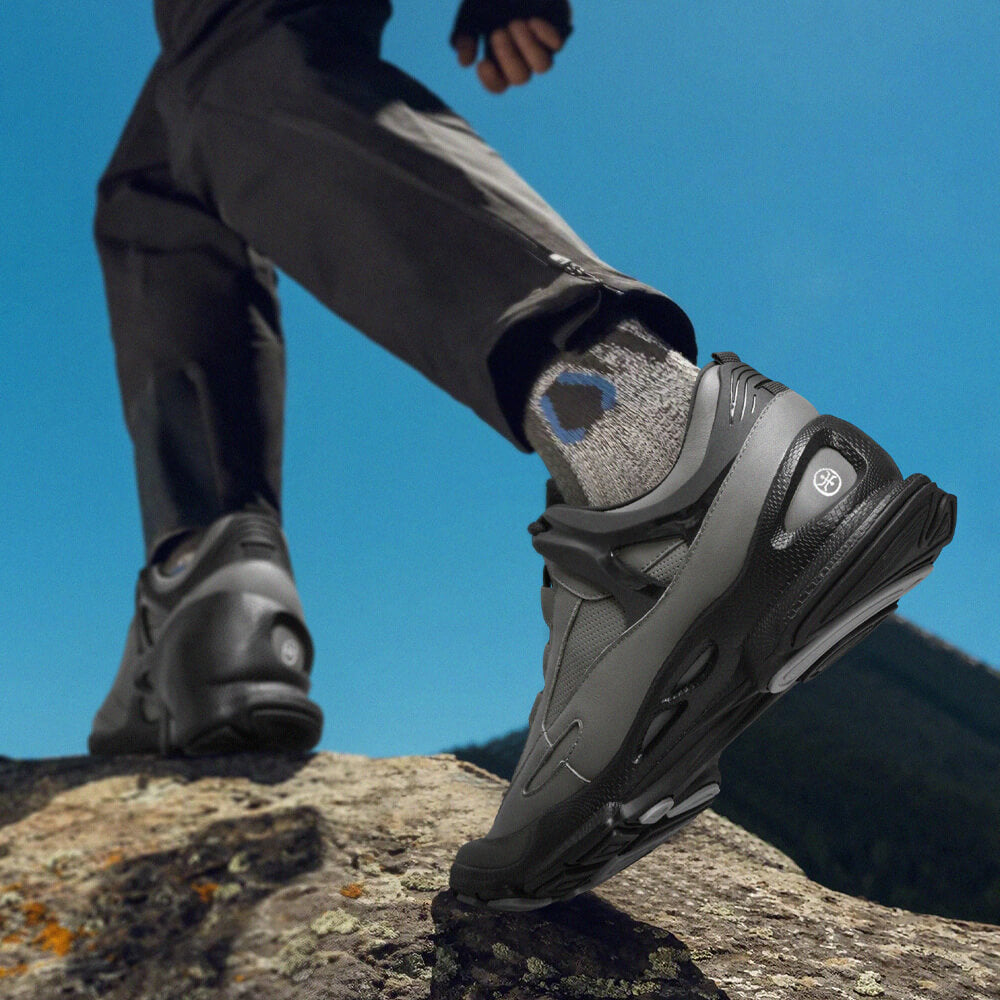 7CM / 2.76 Inches CMR CHAMARIPA Elevator Sneakers For Men - Gray Leather Hidden High Heel Shoes