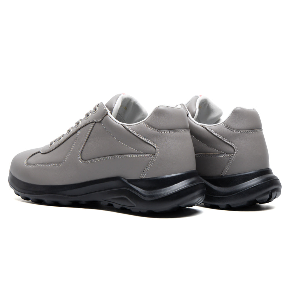7CM / 2.76 Inches CMR CHAMARIPA Men's Height Increase Shoes - Gray Leather Trainers That Make You Taller