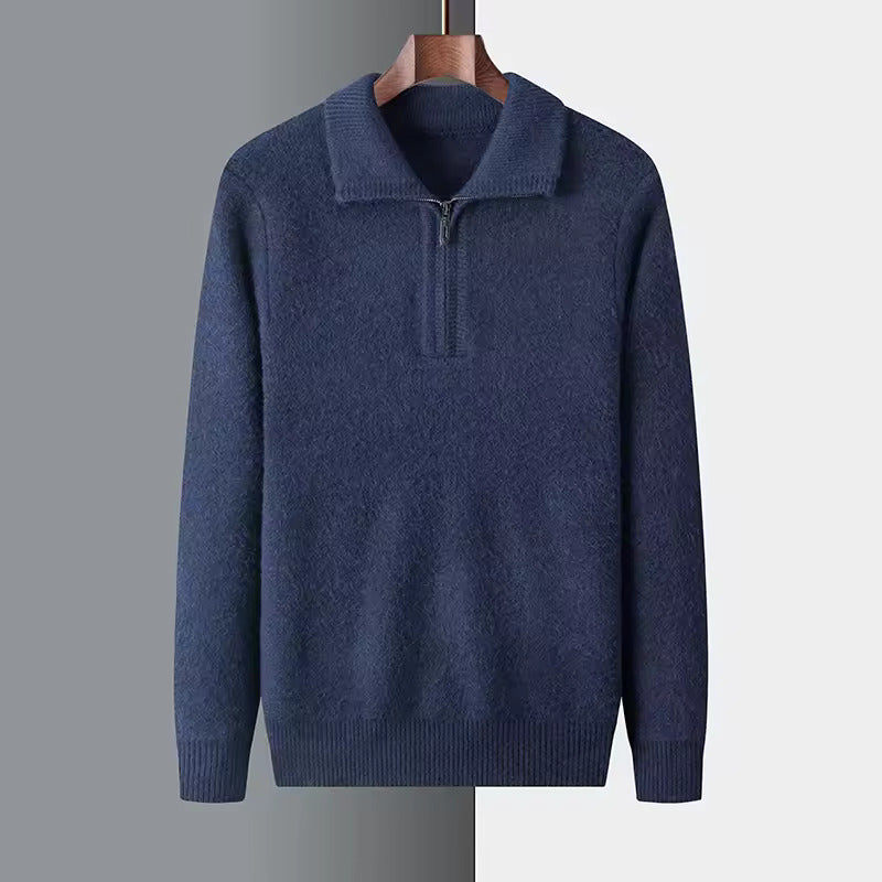 CASHMERE QUATER ZIP SWEATER