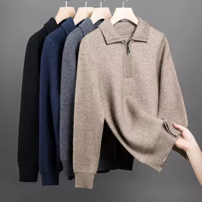 CASHMERE QUATER ZIP SWEATER
