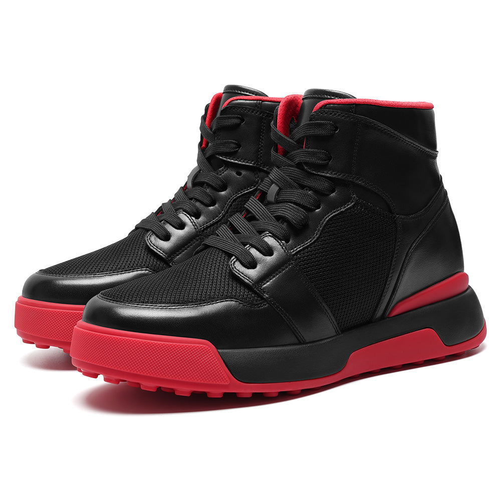 8CM / 3.15 Inches CMR CHAMARIPA Elevator Shoes For Men | Black Mesh Height Increasing Sneakers