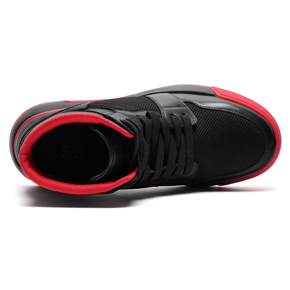 8CM / 3.15 Inches CMR CHAMARIPA Elevator Shoes For Men | Black Mesh Height Increasing Sneakers
