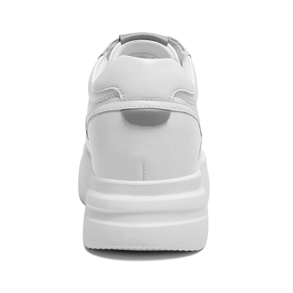 8 CM / 3.15 Inches CMR CHAMARIPA Elevator Sneakers For Women | White Leather Chunky Trainers