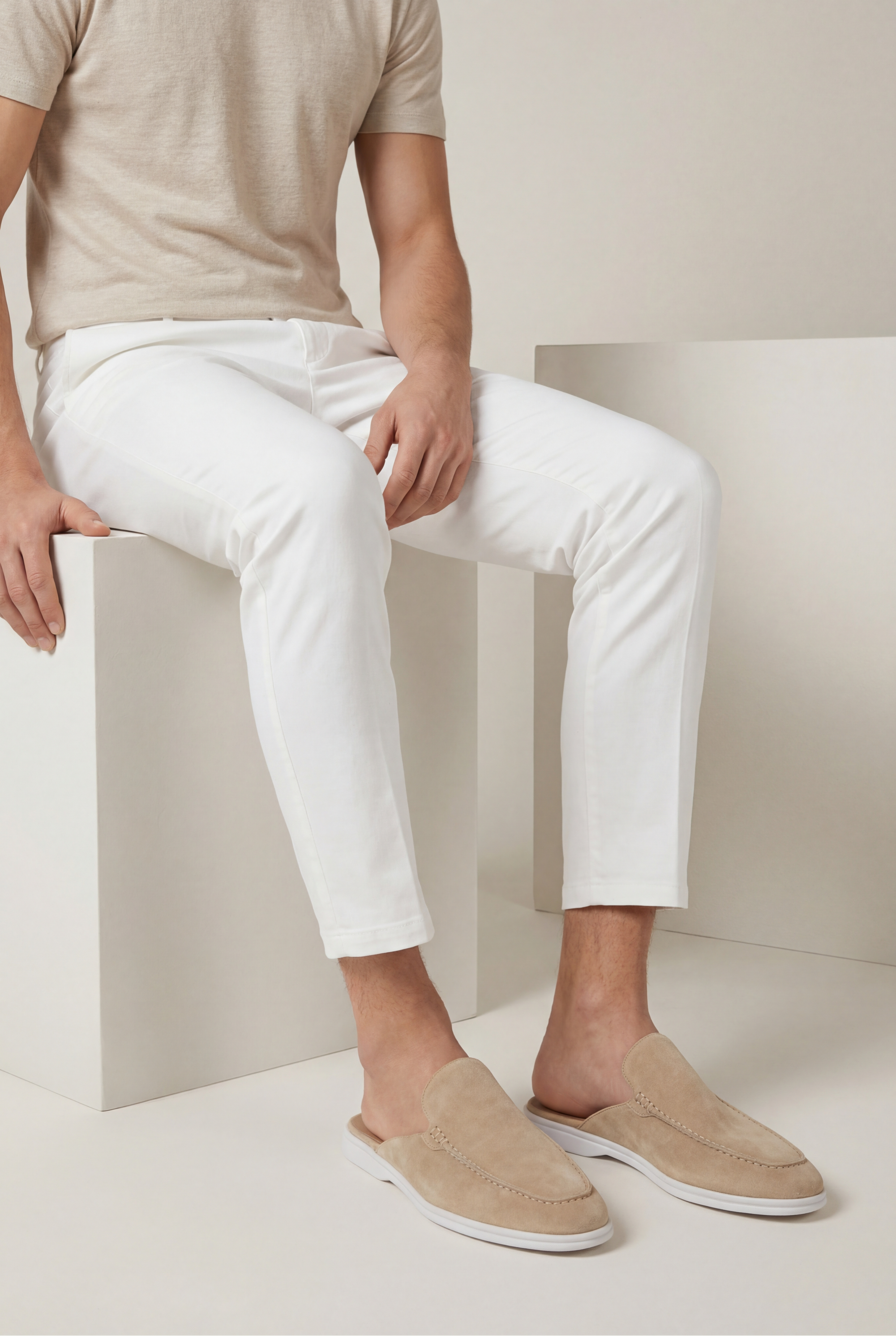 Yacht Suede Mule Beige