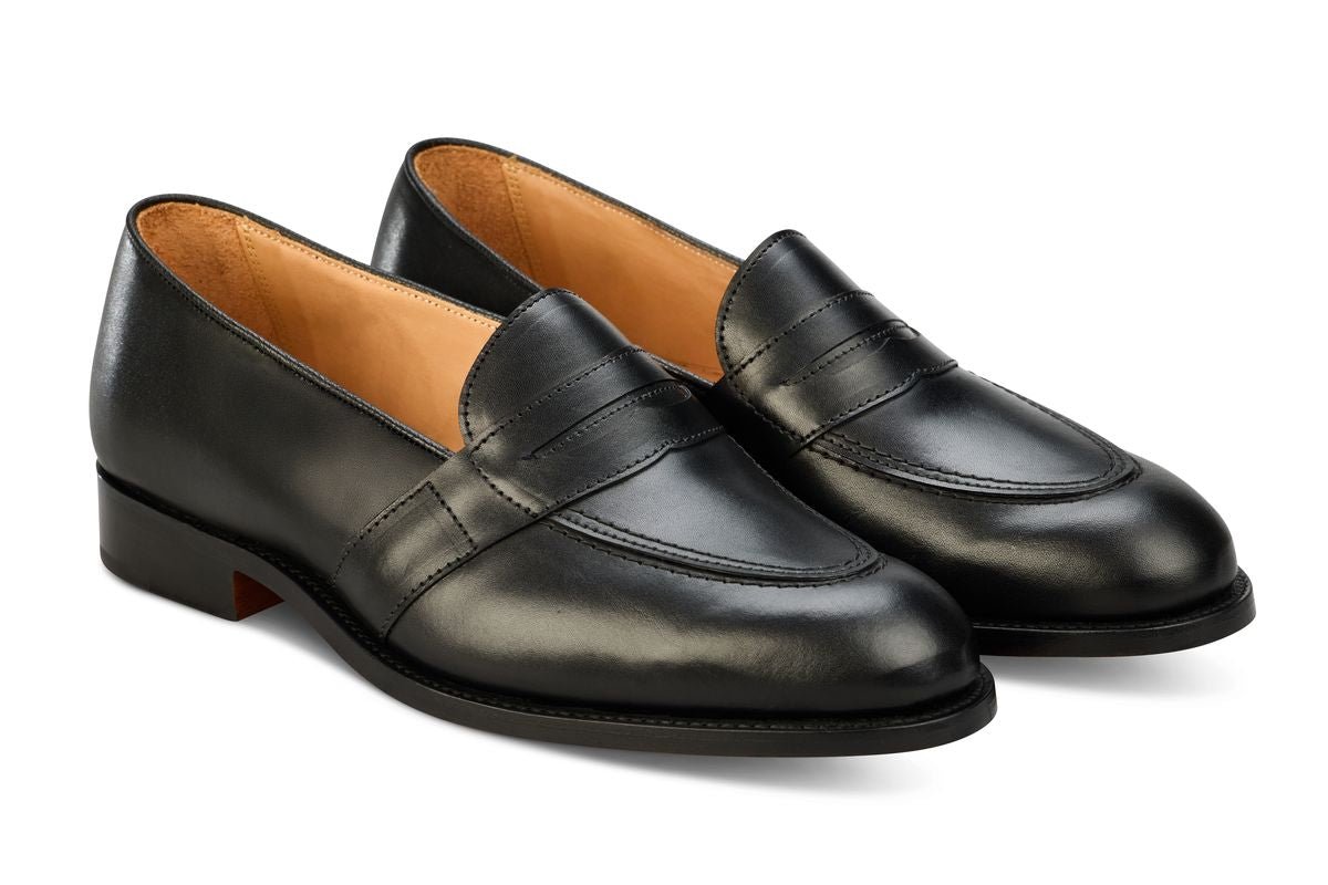 Alfred Penny Loafer - Black Calf