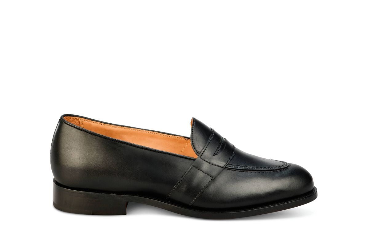 Alfred Penny Loafer - Black Calf