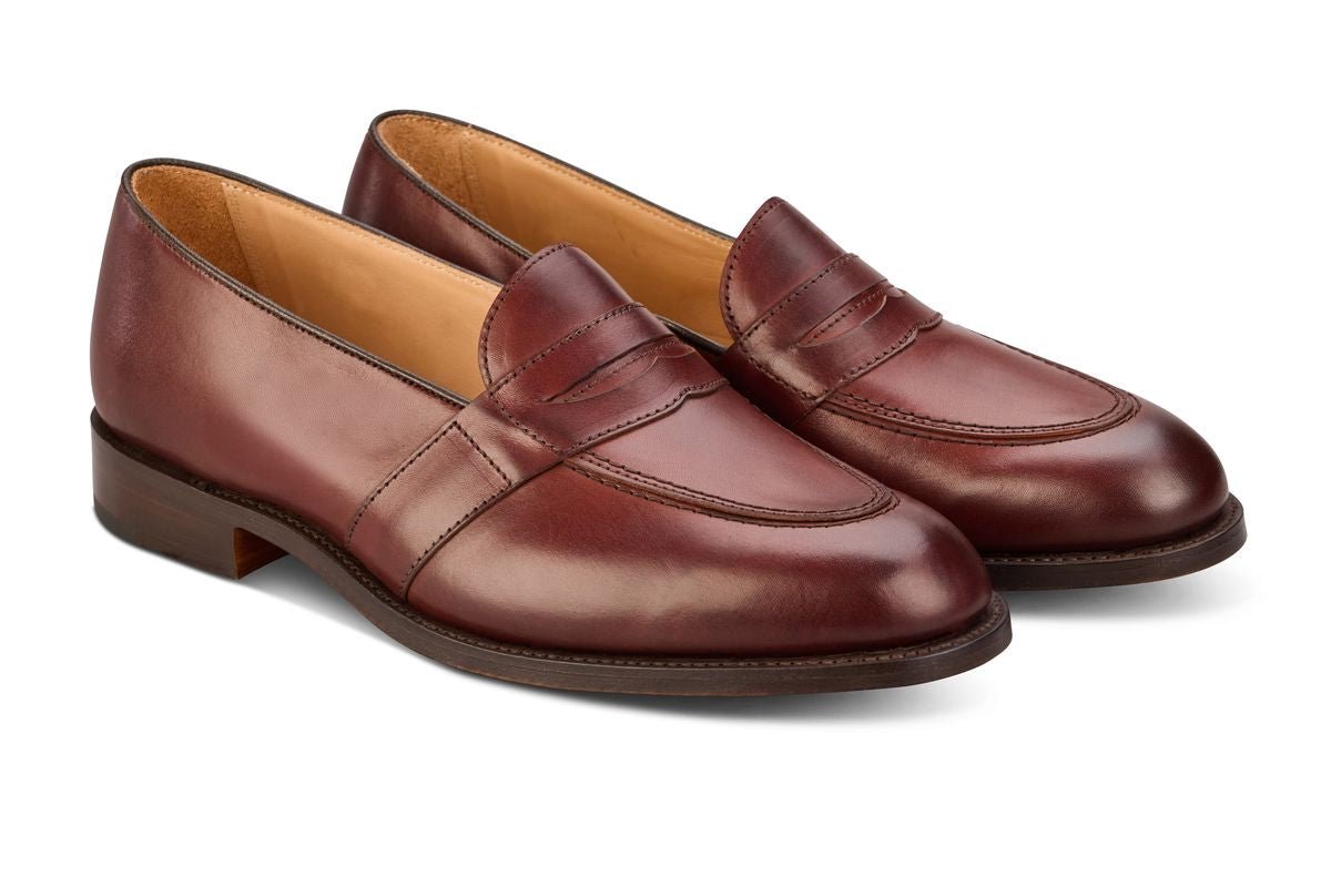 Alfred Penny Loafer - Burgundy Calf