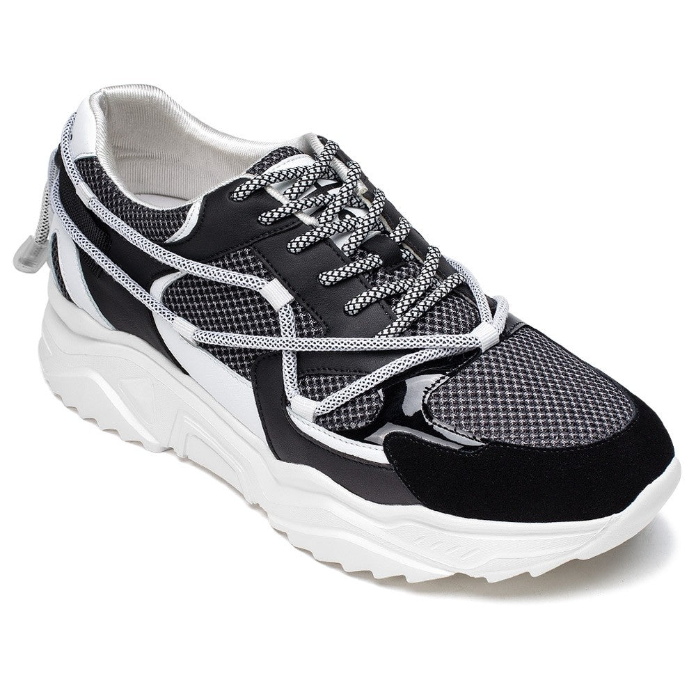 7 CM / 2.76 Inches CMR CHAMARIPA Men's Black Breathable Casual Sneakers Shoes