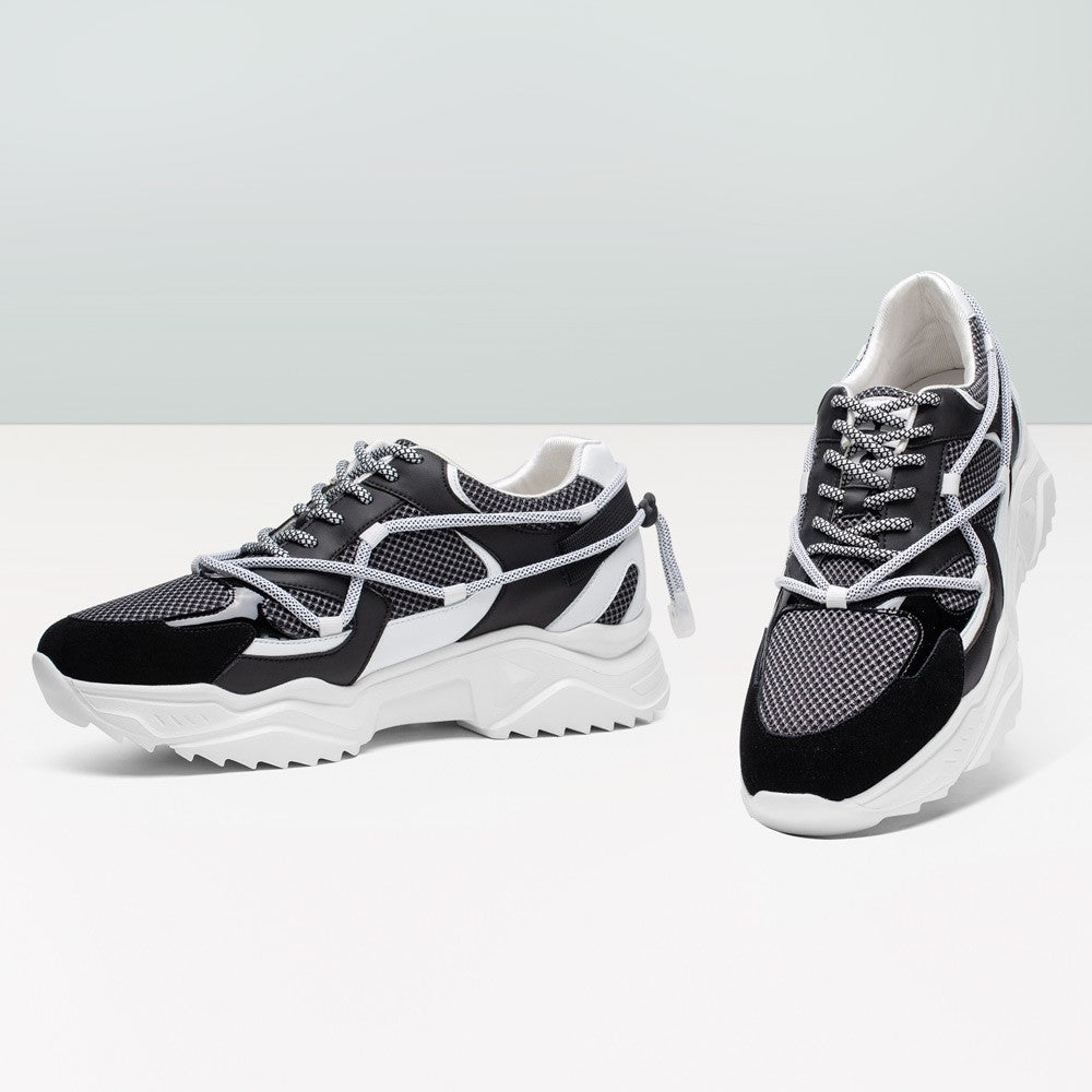 7 CM / 2.76 Inches CMR CHAMARIPA Men's Black Breathable Casual Sneakers Shoes