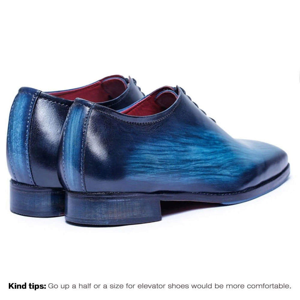 7 CM / 2.76 Inches Taller - CMR CHAMARIPA Wedding Elevator Shoes For Men - Handcrafted Wholecut Oxford - Navy