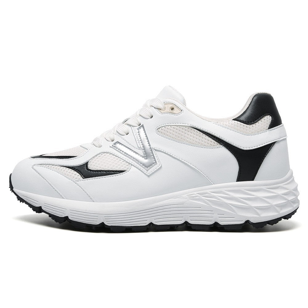 8 CM/3.15 Inches CMR CHAMARIPA Men's Elevator Sneakers – Breathable White Mesh Height-Boost Shoes