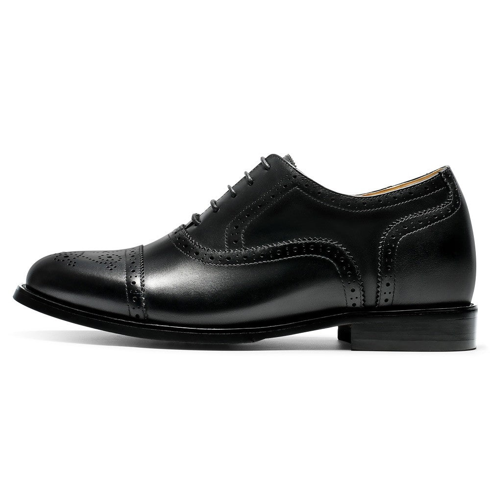 6 CM/ 2.36 Inches CMR CHAMARIPA Men's Black Calfskin Height Increasing Dress Shoes