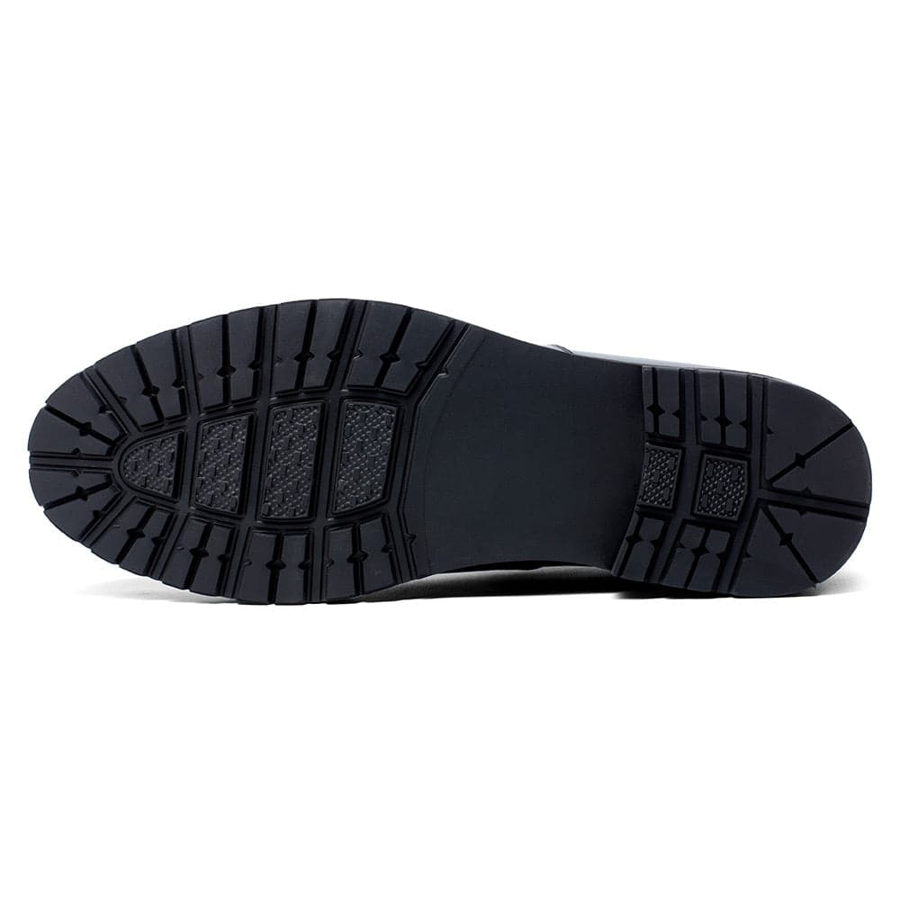 8 CM / 3.15 inches CMR CHAMARIPA Black Leather Raised Shoes for Men - High Increase Derby Dress Shoes
