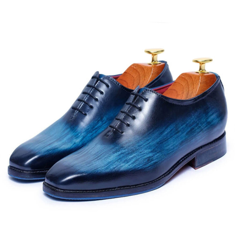 7 CM / 2.76 Inches Taller - CMR CHAMARIPA Wedding Elevator Shoes For Men - Handcrafted Wholecut Oxford - Navy