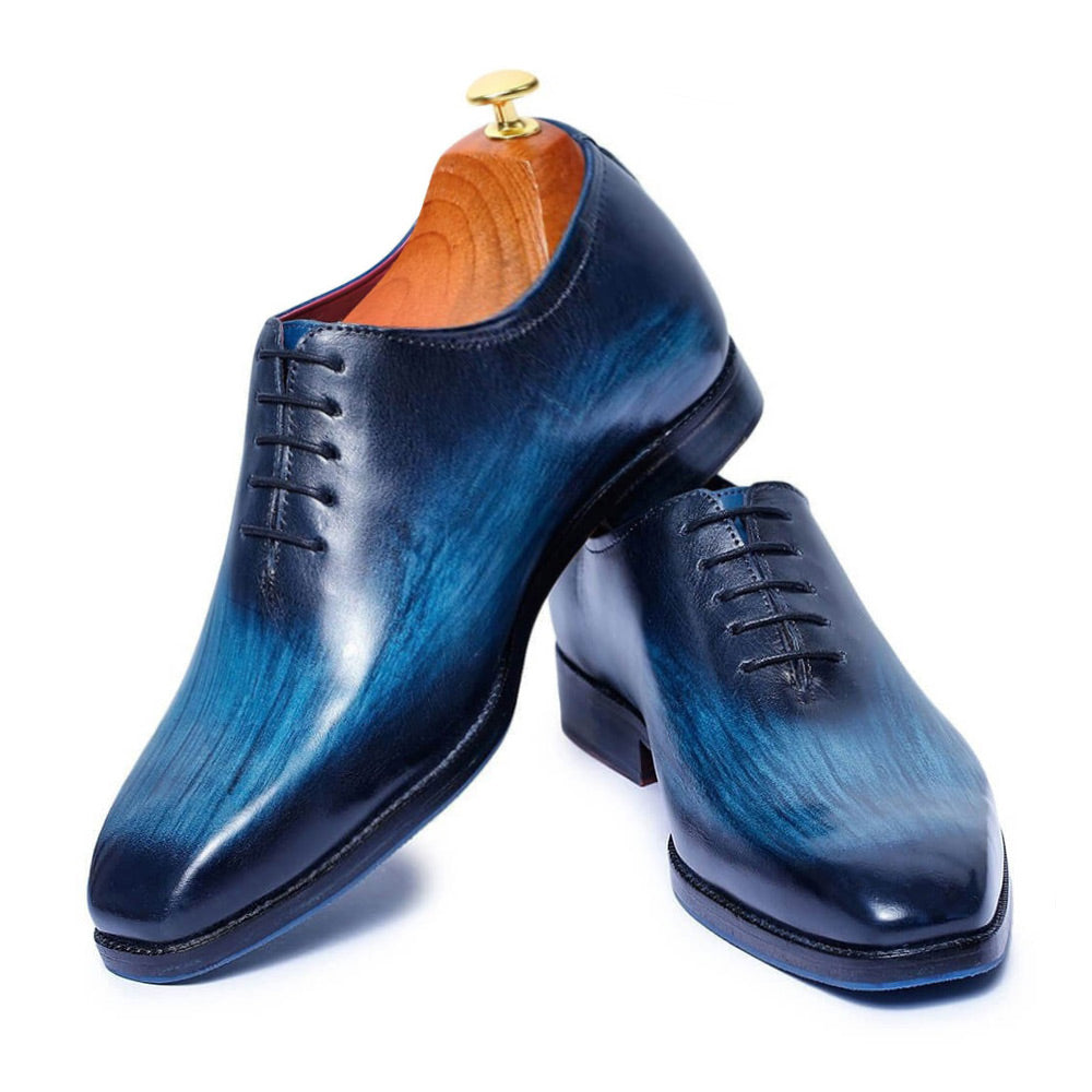 7 CM / 2.76 Inches Taller - CMR CHAMARIPA Wedding Elevator Shoes For Men - Handcrafted Wholecut Oxford - Navy