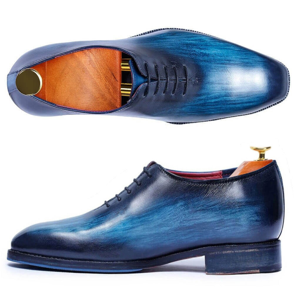 7 CM / 2.76 Inches Taller - CMR CHAMARIPA Wedding Elevator Shoes For Men - Handcrafted Wholecut Oxford - Navy