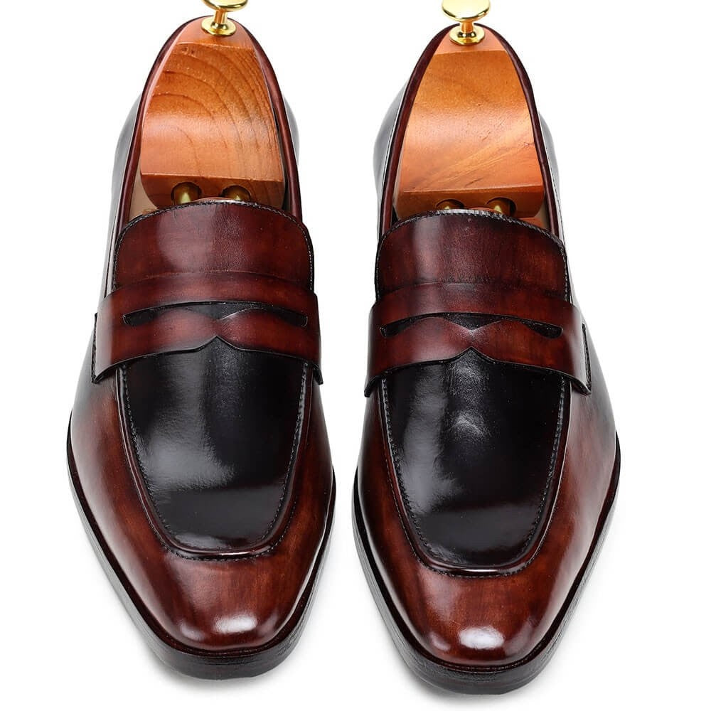 7 CM / 2.76 Inches Taller - CMR CHAMARIPA Height Increasing Shoes For Men - Handcrafted Penny Loafers - Brown