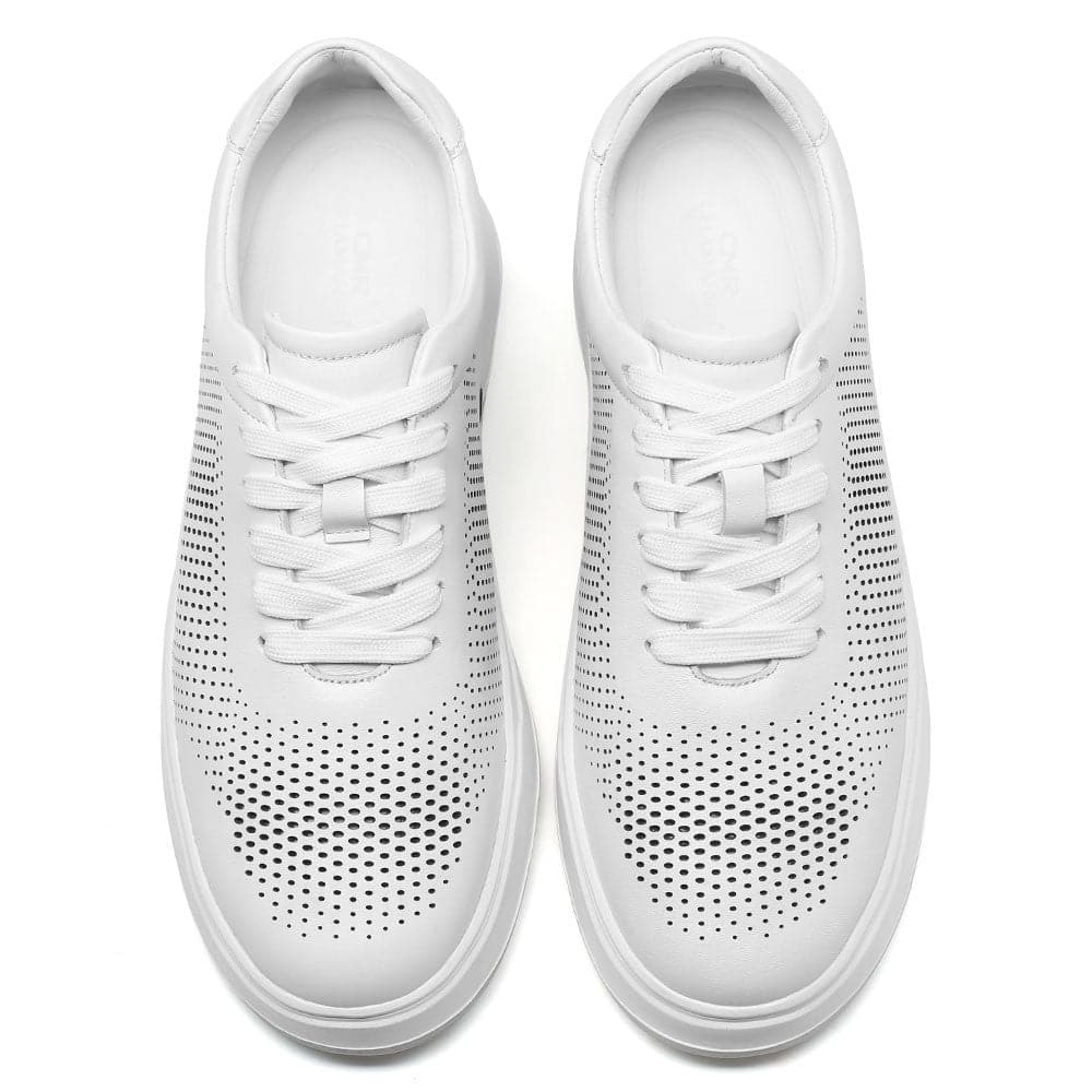 7CM / 2.76 Inches CMR CHAMARIPA Elevate Your Sports Style with Elevator Sneakers - Men's Breathable White Sports Shoes