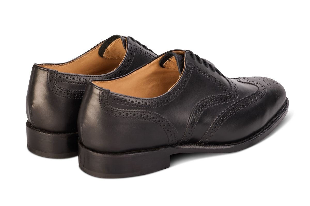 Epsom JS9524 Brogue Oxford City Shoe - Black (Multiple Width Fittings)