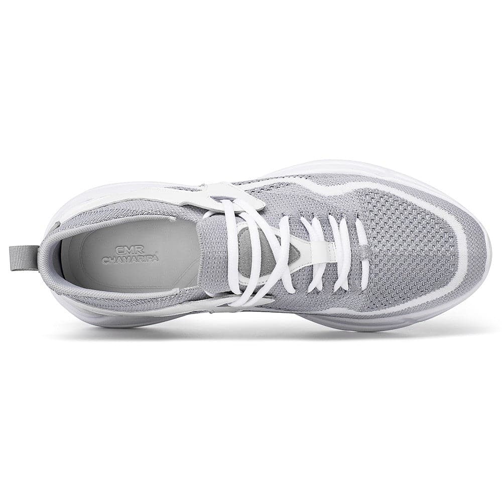 7CM / 2.76 Inches CMR CHAMARIPA Elevate Your Style with Lightweight Gray Knit Sneakers