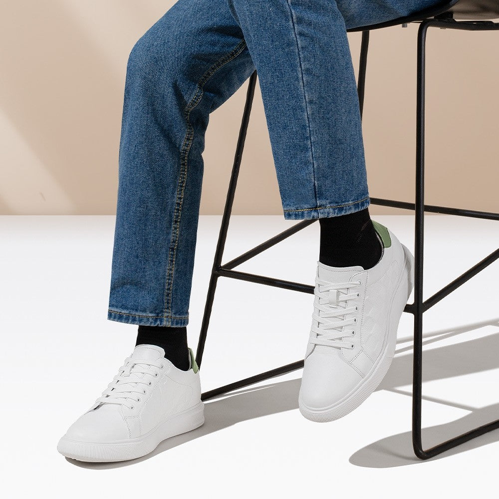 7 CM/2.76 Inches CMR CHAMARIPA Height Boost White Casual Sneakers