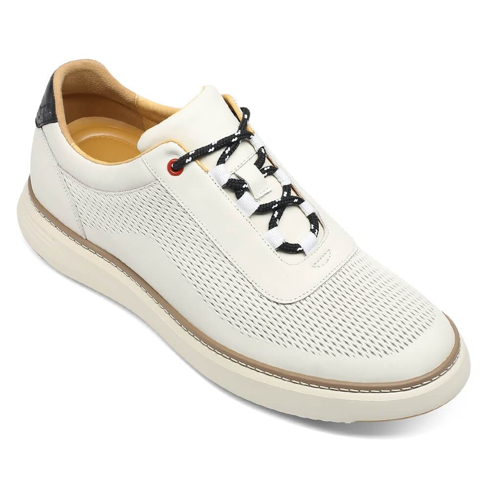 6 CM / 2.36 Inches CMR CHAMARIPA High Elevator Shoes - Beige Casual Sneakers for Men - Elevate Your Height