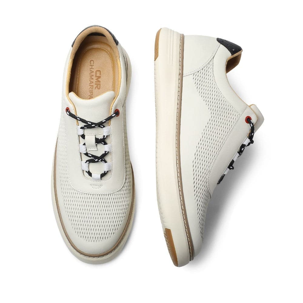 6 CM / 2.36 Inches CMR CHAMARIPA High Elevator Shoes - Beige Casual Sneakers for Men - Elevate Your Height