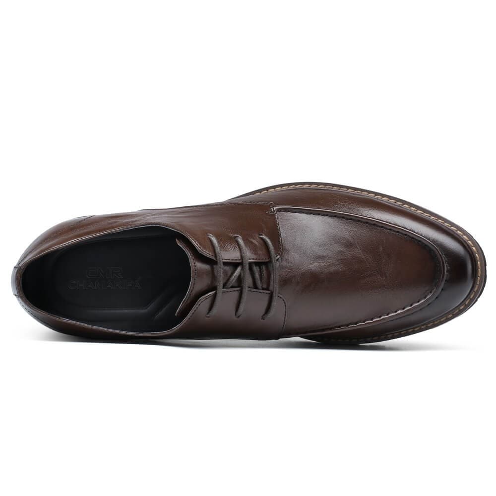 7 CM / 2.76 Inches CMR CHAMARIPA Height Increasing Shoes - Coffee Derby Dress Shoes