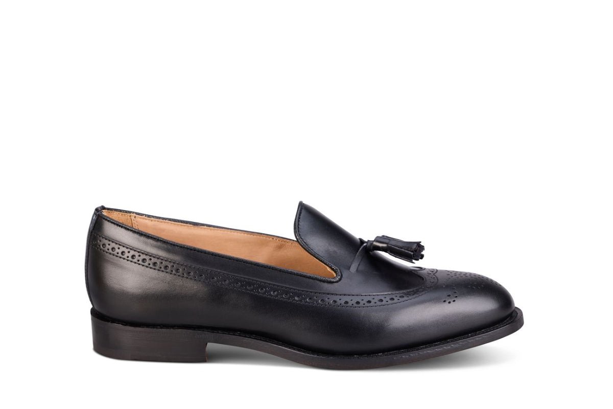 Leydon Tassel Loafer - Black Calf