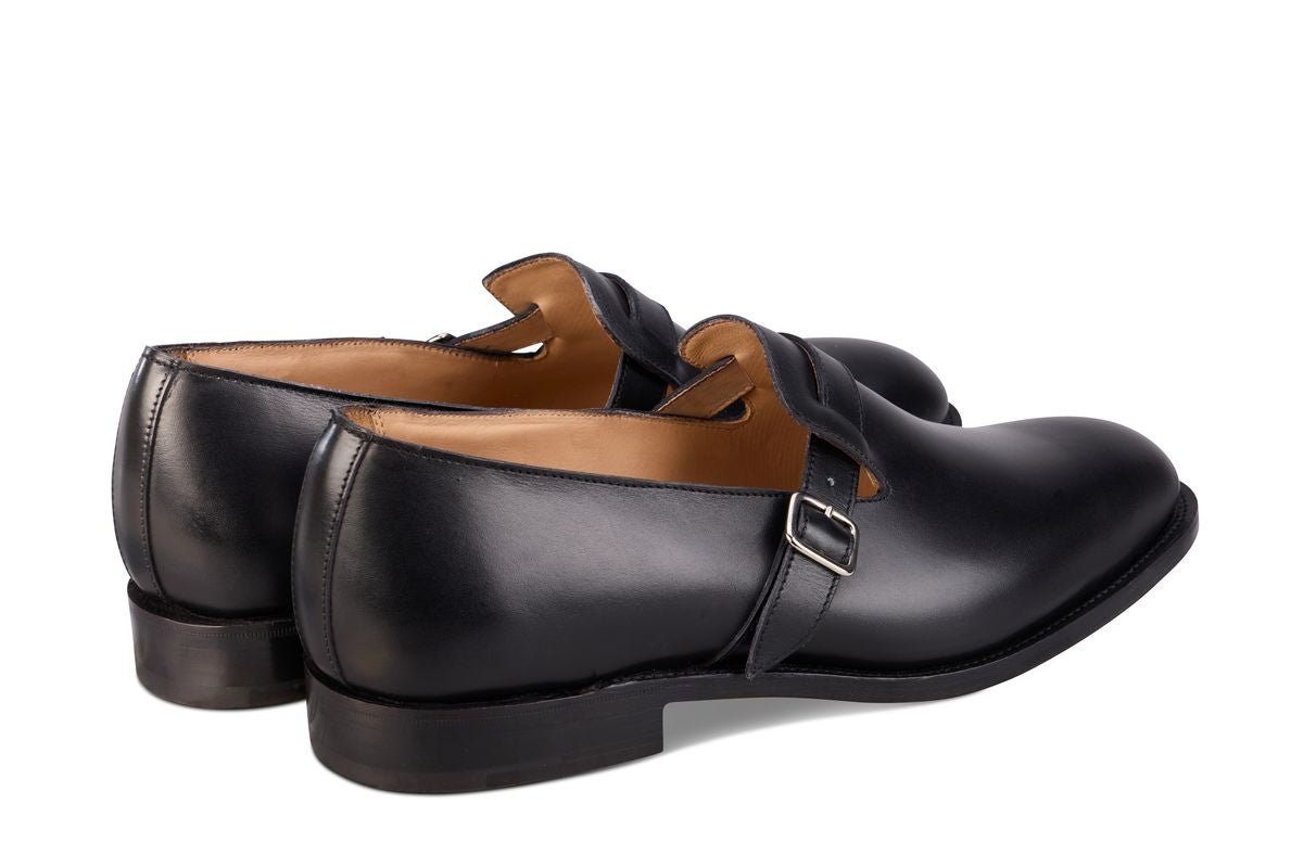Niles Single Buckle Loafer - Black Calf