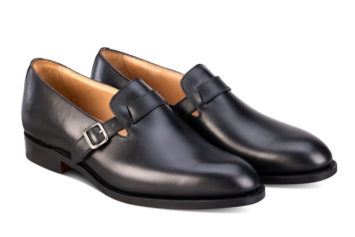 Niles Single Buckle Loafer - Black Calf