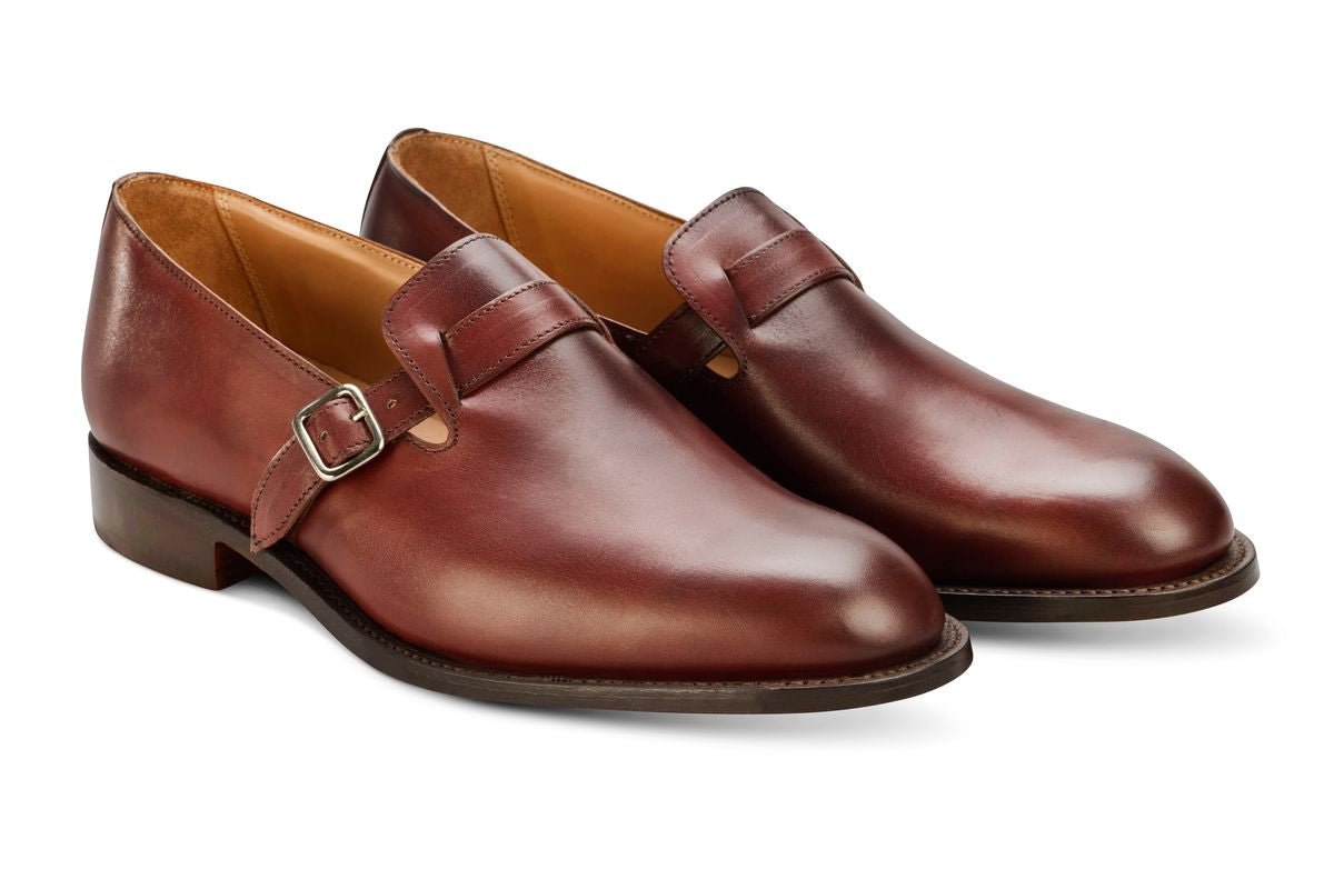 Niles Single Buckle Loafer - Burgundy Burnished
