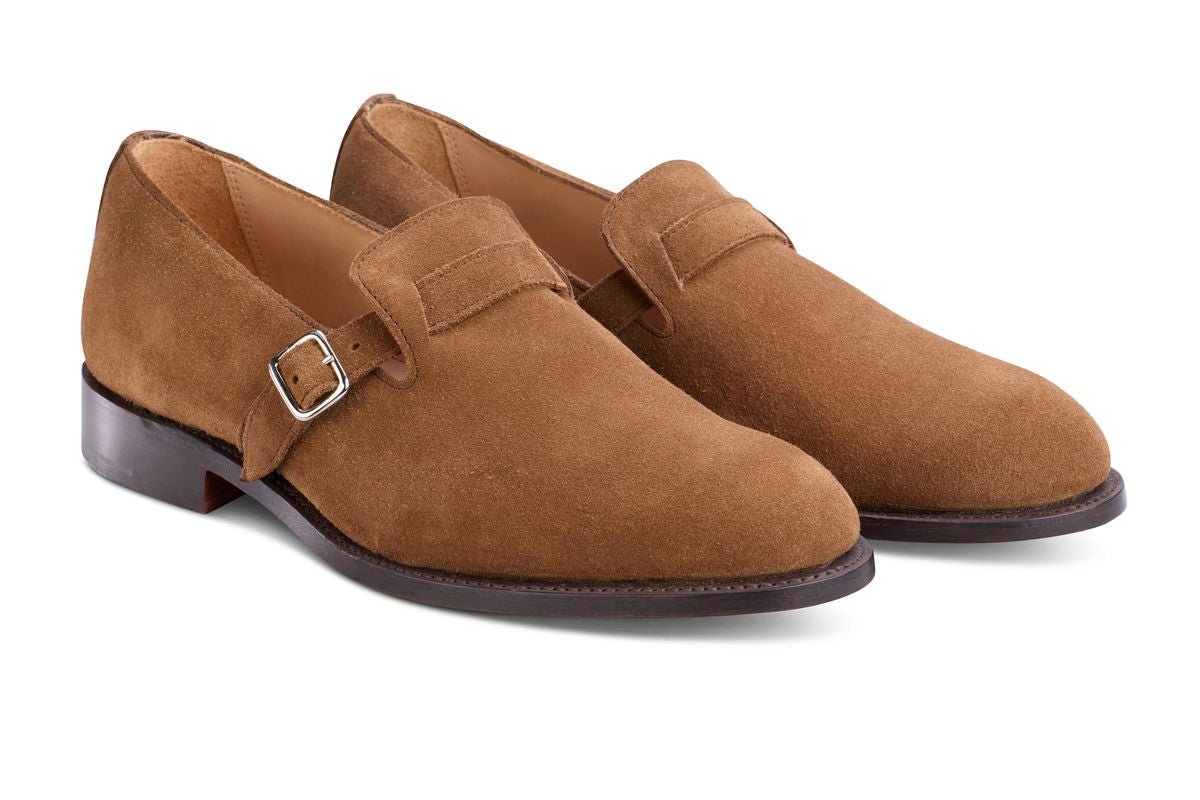 Niles Single Buckle Loafer - Snuff Repello Suede