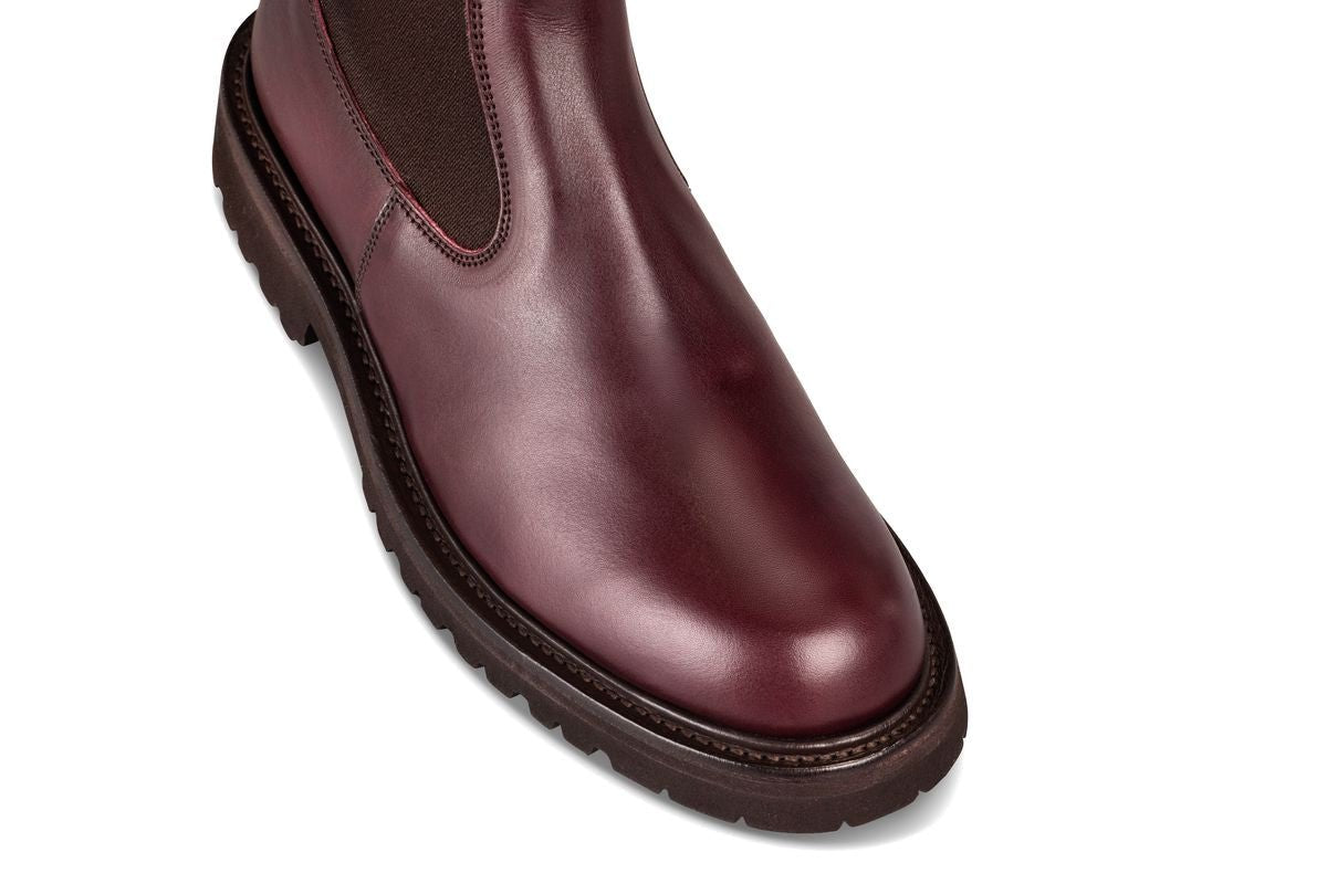 Paula Chelsea Boot - Burgundy Ecopel