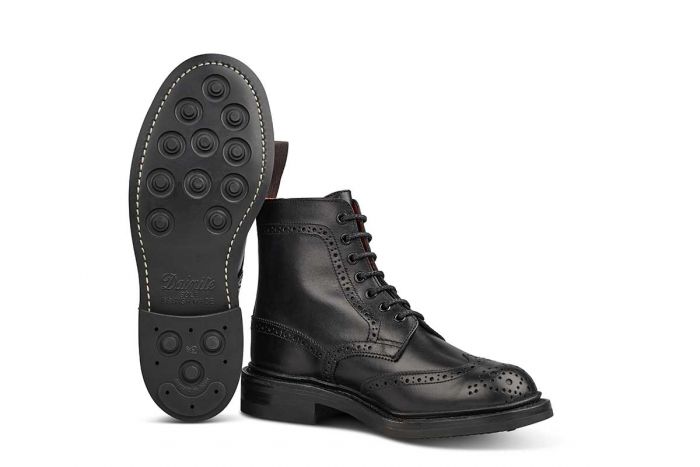 Stephy Brogue Boot - BLACK